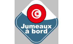 Jumeaux à bord Tunisiens - 10cm - Sticker/autocollant