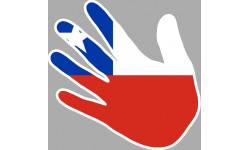Autocollants : drapeau chili main