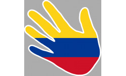Autocollants : drapeau Colombie main