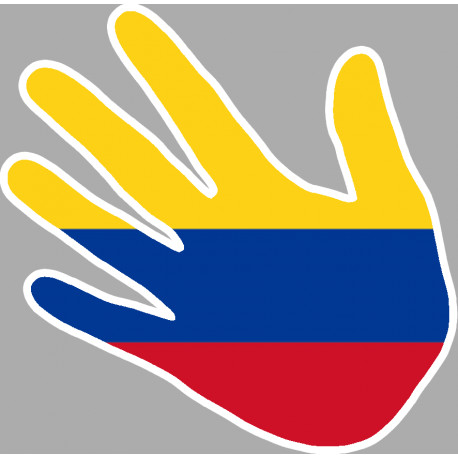 Autocollants : drapeau Colombie main