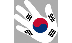 Autocollants : drapeau coree du sud main