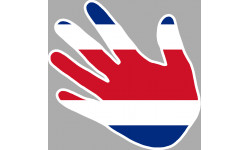 Autocollants : drapeau Costa Rica main