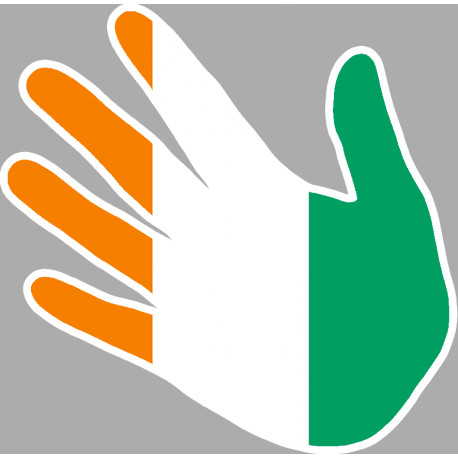 Autocollants : drapeau Cote d'Ivoire main