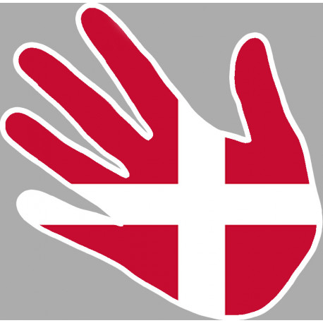 Autocollants : drapeau Danemark main