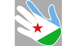 Autocollants : drapeau Djibouti main