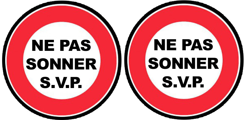 Ne pas sonnez S.V.P. (2fois 5cm) - Sticker / autocollant