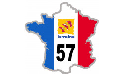 57 France Lorraine - 5x5cm - Sticker/autocollant