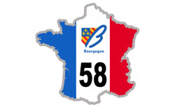 58 France Bourgogne - 5x5cm - Sticker/autocollant