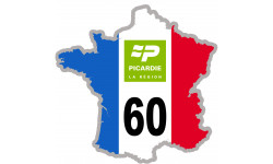 FRANCE 60 Région Picardie - 10x10cm - Sticker/autocollant