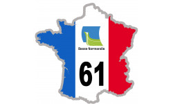 61 France Basse-Normandie - 10x10cm - Sticker/autocollant