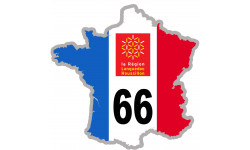 66 France Languedoc-Roussillon - 10x10cm - Sticker/autocollant