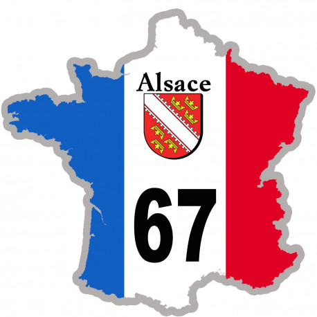 67 France Alsace - 10x10cm - Sticker/autocollant
