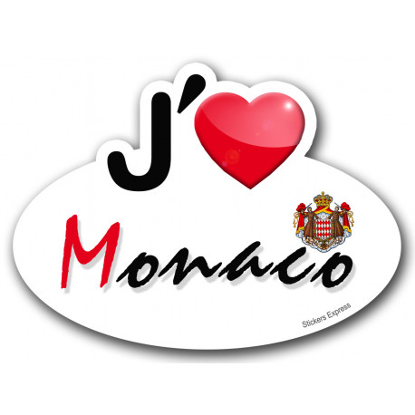 j'aime Monaco (15x11cm) - Sticker/autocollant