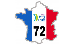 FRANCE 72 Pays de la Loire - 10x10cm - Sticker/autocollant