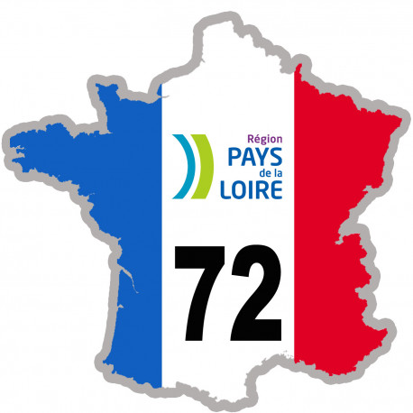 FRANCE 72 Pays de la Loire - 10x10cm - Sticker/autocollant