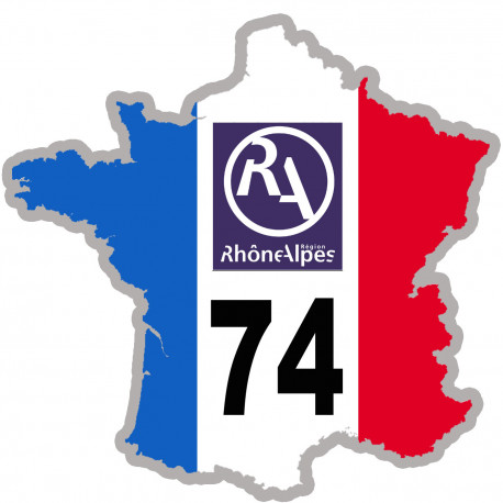 FRANCE 74 Rhône Alpes - 10x10cm - Sticker/autocollant