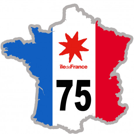 FRANCE 75 Ile de France - 10x10cm - Sticker/autocollant