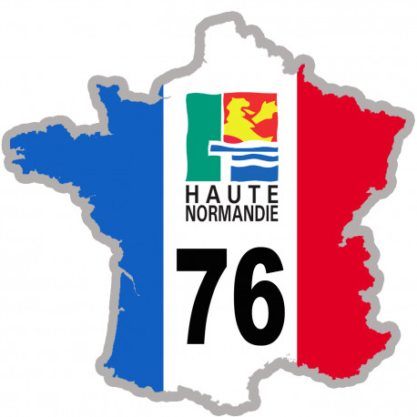 FRANCE 76 Haute Normandie - 10x10cm - Sticker/autocollant