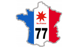 FRANCE 77 Ile de France - 10x10cm - Sticker/autocollant