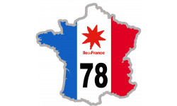 FRANCE 78 Ile de France - 10x10cm - Sticker/autocollant
