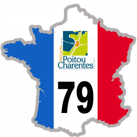 FRANCE 79 Poitou Charentes - 10x10cm - Sticker/autocollant