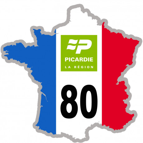 FRANCE 80 Picardie - 10x10cm - Sticker/autocollant