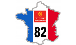 Autocollants : FRANCE 82 Midi Pyrénées