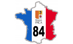 FRANCE 84 Région PACA - 10x10cm - Sticker/autocollant