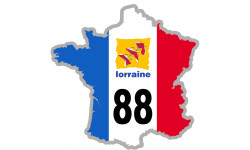 FRANCE 88 Région Lorraine - 10x10cm - Sticker/autocollant