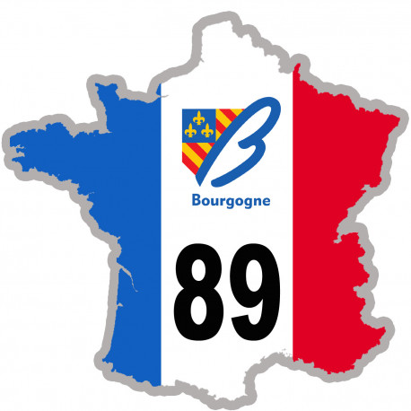FRANCE 89 Bourgogne - 10x10cm - Sticker/autocollant