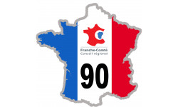 FRANCE 90 Franche Comté - 10x10cm - Sticker/autocollant