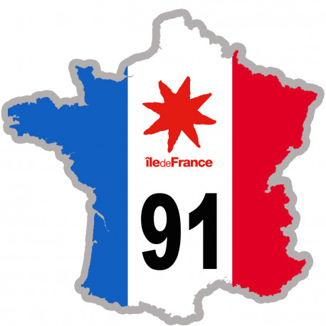 FRANCE 91 Ile de France - 10x10cm - Sticker/autocollant