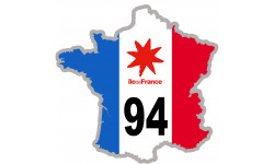 FRANCE 94 Ile de France - 10x10cm - Sticker/autocollant