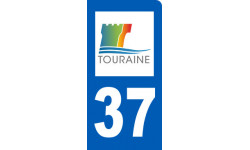 Autocollants : immatriculation 37 motard d'Indre-et-Loire