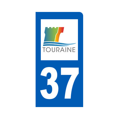 Autocollants : immatriculation 37 motard d'Indre-et-Loire