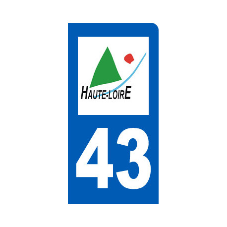 Autocollants : immatriculation 43 de la Haute-Loire