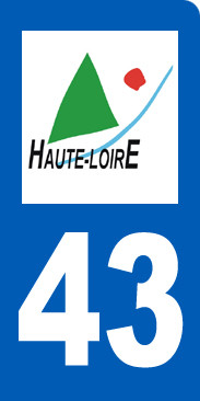 immatriculation motard 43 Haute-Loire - Sticker/autocollant
