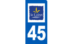 Autocollants : immatriculation motard 45 le Loiret