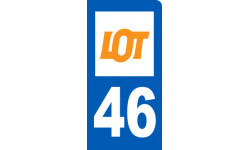 Autocollants : immatriculation motard 46 le Lot