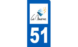 Autocollants : immatriculation motard 51 de la Marne