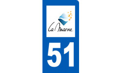 autocollant immatriculation motard 51 de la Marne