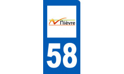 Autocollants : immatriculation motard 58 de la Nièvre