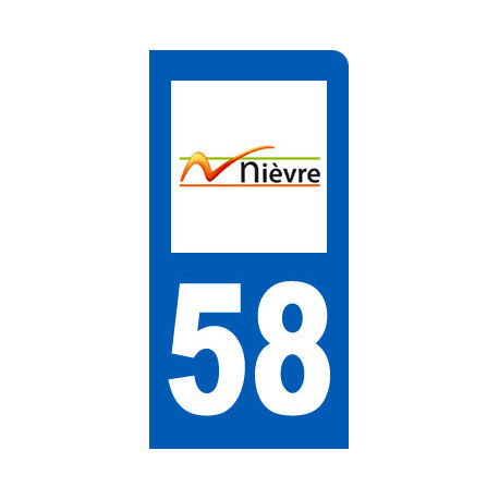 Autocollants : immatriculation motard 58 de la Nièvre