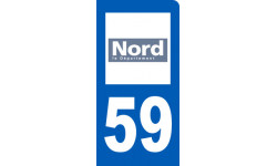 Autocollants : immatriculation motard 59 du Nord