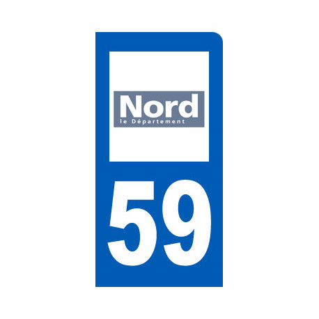 Autocollants : immatriculation motard 59 du Nord
