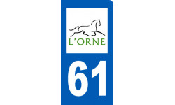 Autocollants : immatriculation motard 61 de l'Orne