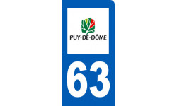 Autocollants : immatriculation motard 63 du Puy de Dôme