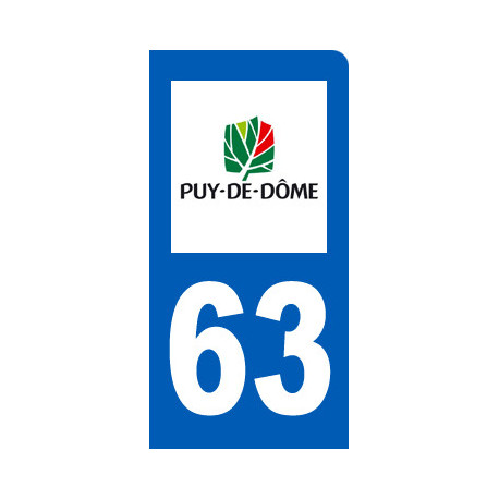 immatriculation motard 63 Puy de Dôme - Sticker/autocollant