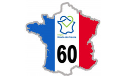60 France Hauts-de-France - 10x10cm - Sticker/autocollant