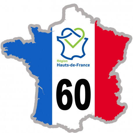 Autocollants : 60 France région Hauts-de-France
